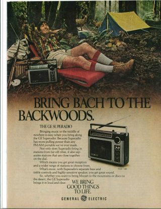 Vintage Print Ad 1981 General Electric Ge Superadio Bach To The Backwood