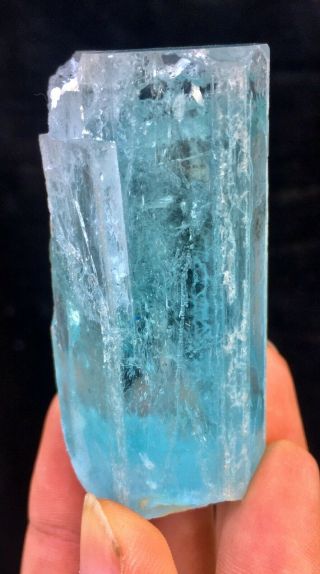 Wow 498 C.  T Top Class Damage Terminated Blue Color Aquamarine Crystal