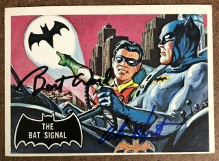 Adam West Burt Ward Authentic Hand Signed Sports Card Batman Robin