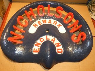 Nicholsons Vintage Iron Tractor Implement Seat Xmas Present Nameplate