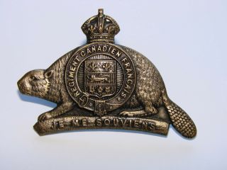 Canada Ww1 Cef Cap Badge The 22nd Battalion " Canadiens Francais " Pickled