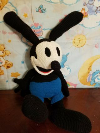 Disney Parks Oswald The Lucky Rabbit Crochet Knit Plush Doll 26 " Retro Vintage