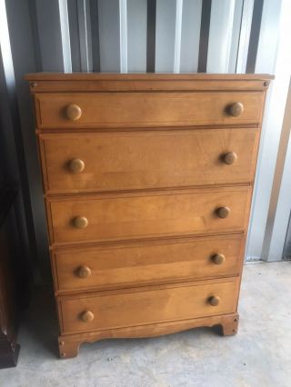 Antique Maple Chest Of Drawers/desk Combo