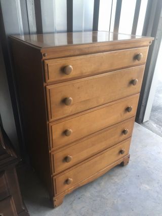 Antique Maple Chest Of Drawers/Desk Combo 2