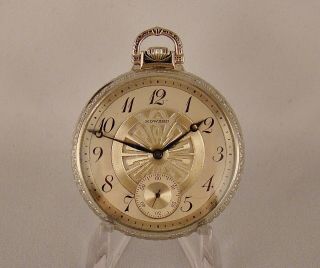 107 Years Old E.  Howard Series 7 17j 14k White Gold Filled Open Face Pocket Watch