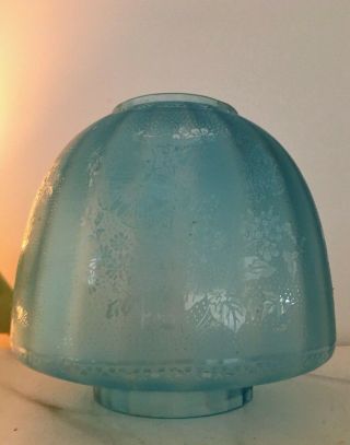 Antique Turquoise Beehive Acid Etched Oil Lamp Shade