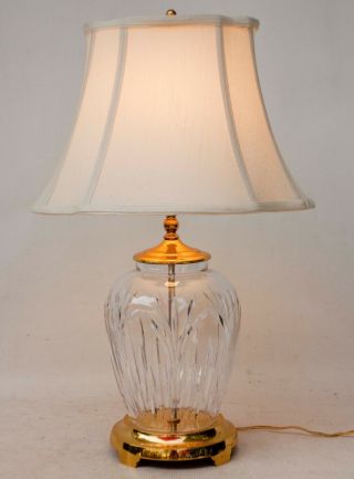 Vintage Large Waterford Cut Crystal Table Lamp Brass Base 2