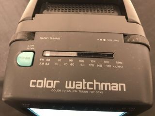 Vintage SONY Color TV Watchman AM/FM Radio Model FDT - 5BX5 2