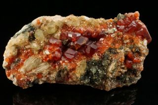 Grossular Garnet & Diopside Crystal Cluster Laietto,  Italy