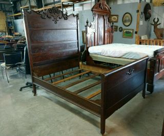 Antique Victorian Solid Oak? Full Size Bed Complete Fullsize Bed 1800 