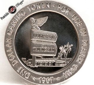 $1 Full Proof Slot Token Thunderbird Hotel Casino 1967 Fm Las Vegas Nevada Coin