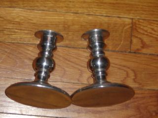 2 - Wilton Armetale Pewter Candle Holders 4 1/4 Inches High