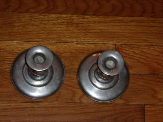 2 - Wilton Armetale Pewter Candle Holders 4 1/4 Inches High 2