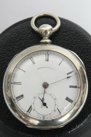 Silverine 1869 Antique Waltham 18s 11j Key Wind Open Face Pocket Watch