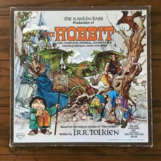 1977 Jrr Tolkien The Hobbit Rankin/bass Soundtrack 2 Lp Vinyl Record Deluxe Box