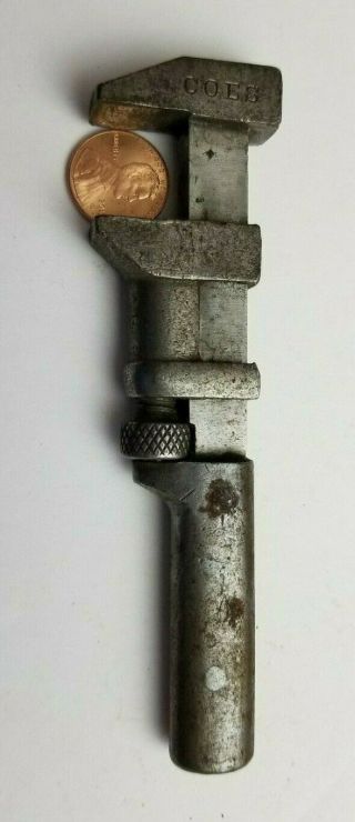 Antique Baby Coes Bicycle Wrench Motorcycle 1901 Patent 5 " Tiny Miniature Adjust