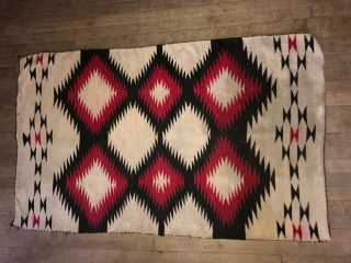 VINTAGE Native NAVAJO INDIAN Blanket RUG Ganado WOVEN Old SOUTHWEST 20s ANTIQUE 2