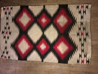 VINTAGE Native NAVAJO INDIAN Blanket RUG Ganado WOVEN Old SOUTHWEST 20s ANTIQUE 3