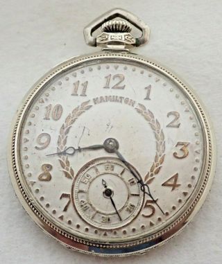 Vintage 12s Art Deco Hamilton 912 17 Jewel Gold Filled Pocket Watch