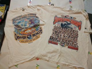 Vintage Nfl Denver Broncos Bowl Champion Starter T - Shirt Size Large