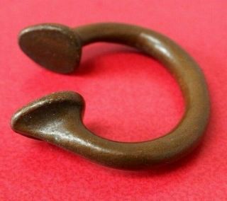 FINE OLD ANTIQUE 19TH CENTURY WEST AFRICAN SOLID BRASS MANILLA SLAVE CURRENCY NR 3
