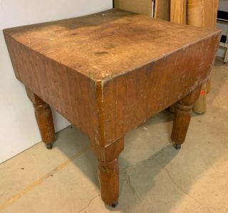 Antique Maple Butcher Block Table,  Cool Decorator Piece