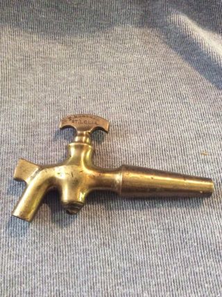 Vintage Antique F Messmer Brass Beer Barrel Tap Sink Water Faucet Spigot - 113