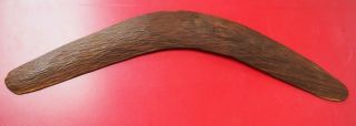 Old Australian Aboriginal Carved Wooden Boomerang Chip Carved Stone Cut? Nr
