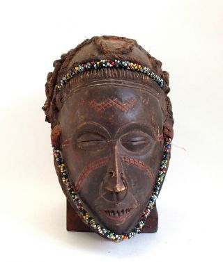 Old African Tribal Chokwe Carved Wood Mask