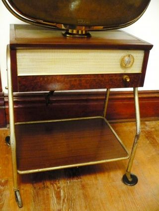 Vintage 1958 Philco Predicta Holiday TV & Roller Cart/Stand NR 3