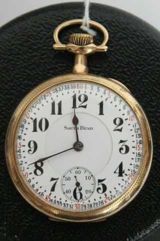 Rare 1910 South Bend The Studebaker Montgomery Dial Lever Set 229 Pocket Watch