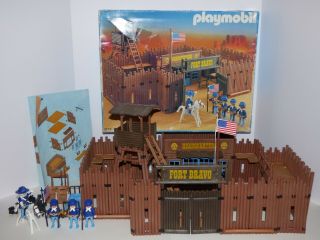 Vintage Playmobil Western Fort Bravo 3773 And Instructions