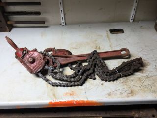 Vintage Coffing Hoist 2 Chain 1 - 1/2 Ton Come Along Rigging Tool