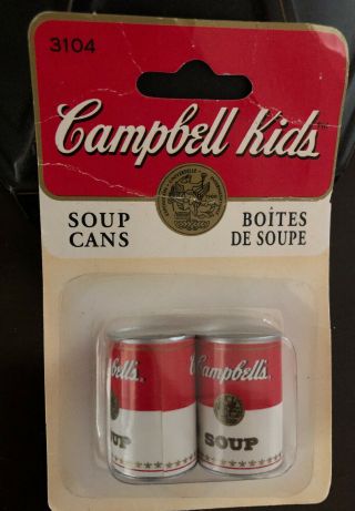 Vintage 1995 Mini Campbell Kids Soup Cans Collectibles 1 Inch High.