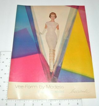 Modess Vee - Form Vintage Print Ad 1962 Anatomically Shaped Fashion Dress MCM 2