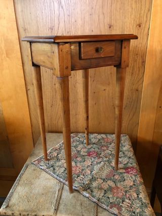 Antique Circa 1800 French Fruitwood Petite One Drawer Side Table Top