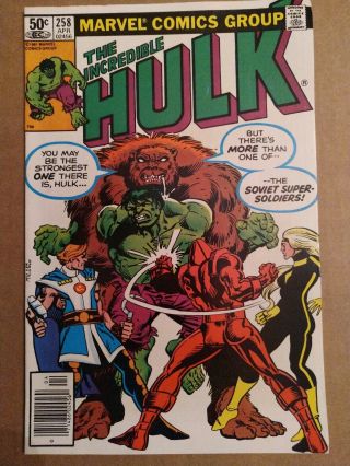 The Incredible Hulk 258 1st App.  Of Ursa Major; Origin Of Ursa Major Cbg 968