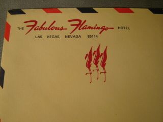 Vintage The Fabulous Flamingo Hotel Las Vegas Nevada Letter Paper & Envelope