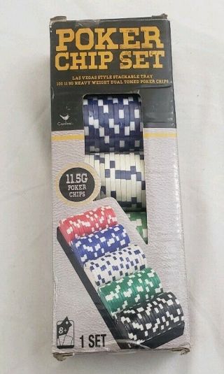 Poker Chips Las Vegas Style Set Of 100 11.  5g Heavy Stackable 8,
