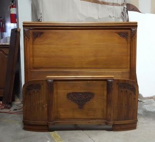 French Art Deco Walnut Bed Full Size