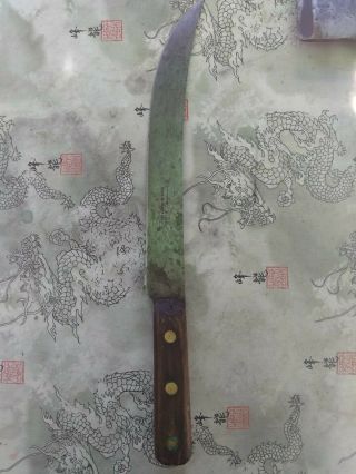 Vintage F.  Dick Carbon Steel Blade Butchers Knife.  Made In Germany