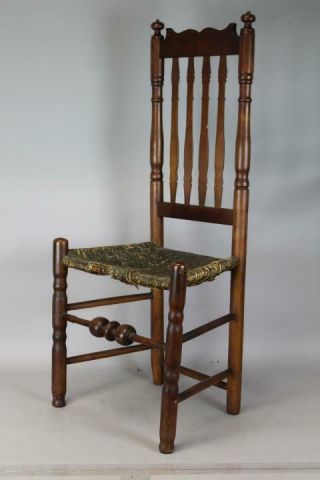 One Of A Pair A Great 18th C Deerfield Ma Bannister Back Chair Best Crest 2/2