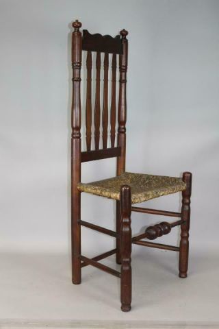 One Of A Pair A Great 18th C Deerfield Ma Bannister Back Chair Best Crest 1/2