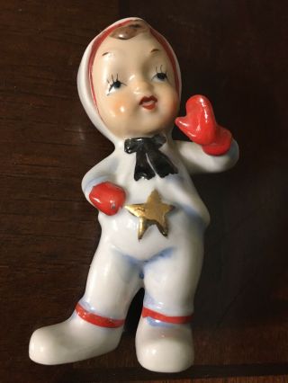 Adorable Vintage Boy Figurine Japan,  Christmas
