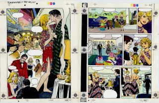 Marvel Graphic Novel 12 Dazzler The Movie Pgs 44 & 45 Color Guide Art