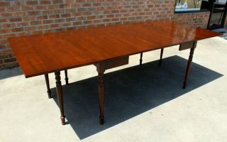 Antique Mahogany Drop Leaf Gate Leg Dining Banquet Conference Table 3 Leaves