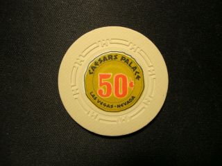 Caesars Palace Las Vegas Nv Nevada 50 Cent Cents.  50 Casino Chip Circa 1966