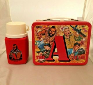 Vintage 1983 The A - Team Metal Lunchbox With Thermos