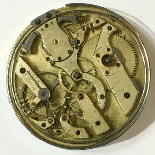 Antique Swiss Made Unbranded Quarter Repeater Key Winding Pocket Watch Movement