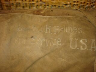 WWI ID ' D AIR SERVICE OFFICER ' S BEDDING ROLL WITH PILLOW AND PAD,  LT.  J H HOLMES 2
